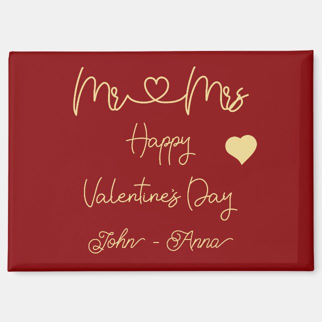 Herr und Frau Frohen Valentinstag Magnet (Vorderseite)