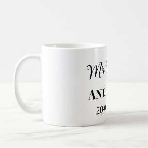 Herr und Frau fügen Familienname Datum Jahr Hochze Kaffeetasse