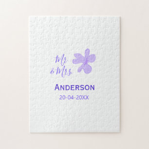 Herr und Frau fügen Familienname Datum Jahr Hochze Puzzle