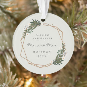 Herr und Frau Geometric Foto - Unsere ersten Weihn Ornament