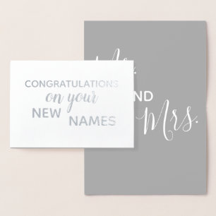 Herr und Frau Gratulation Elegant Brushstroke Folienkarte