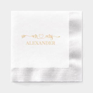 Herr und Frau Herz und Pfeil Hochzeitspaar Name Servietten Mit Folie
