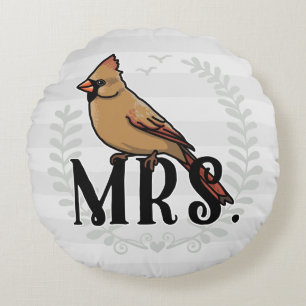 Herr und Frau His und ihrs Frau Cardinal Rundes Kissen