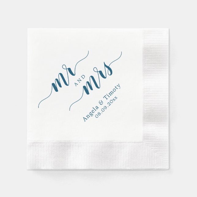 Herr und Frau Hochzeit Serviette (Vorderseite)