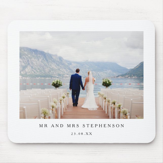 Herr und Frau Hochzeitsfoto  Mousepad (Vorne)