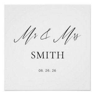 Herr und Frau Hochzeitshintergrund-Banner   Elegan Poster