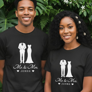 Herr und Frau Hochzeitskleid Smoking Frischvermähl T-Shirt