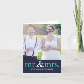 HERR UND FRAU. Hochzeitskunde - Fotokarte Dankeskarte
