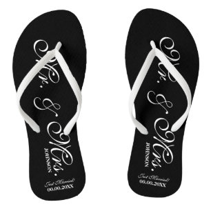 Herr und Frau Hochzeitspazierenklatsche für Braut  Flip Flops