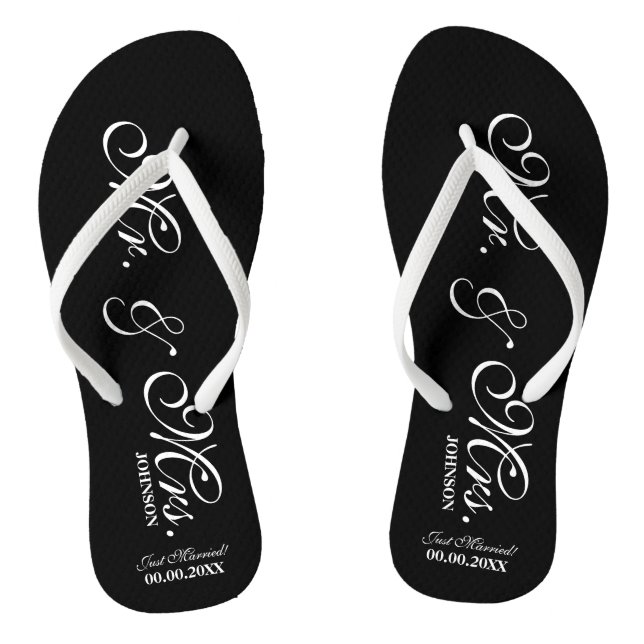 Herr und Frau Hochzeitspazierenklatsche für Braut  Flip Flops (Fußbett)
