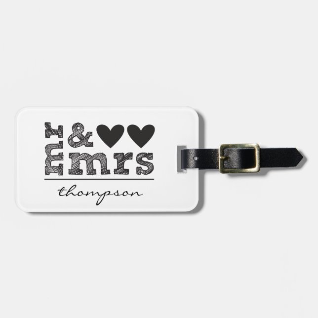 Herr und Frau Luggage Tag Gepäckanhänger (Vorderseite horizontal)