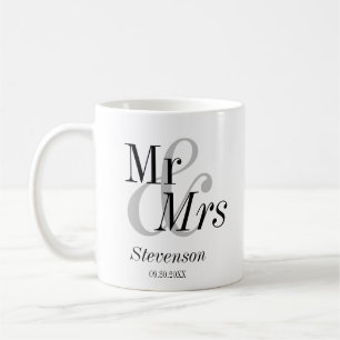 Herr und Frau Minimal Modern Wedding Gift Kaffeetasse