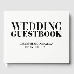 Herr und Frau Modern Bold Wedding Guest Book Gästebuch