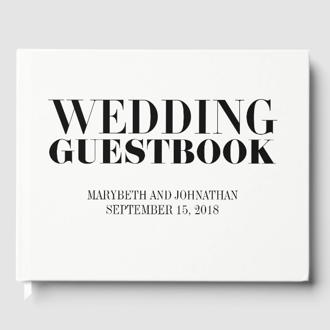 Herr und Frau Modern Bold Wedding Guest Book Gästebuch (Vorderseite)