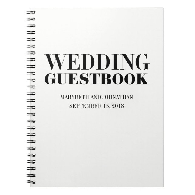 Herr und Frau Modern Bold Wedding Guest Book Notizblock (Vorderseite)