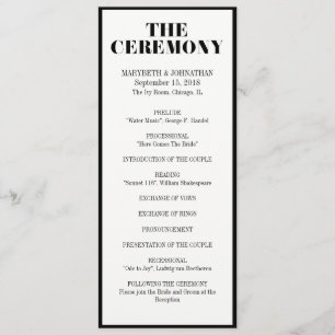 Herr und Frau Modern Bold Wedding Program Programm