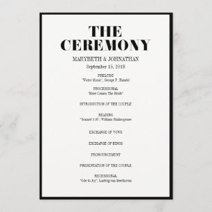 Herr und Frau Modern Bold Wedding Program Programm