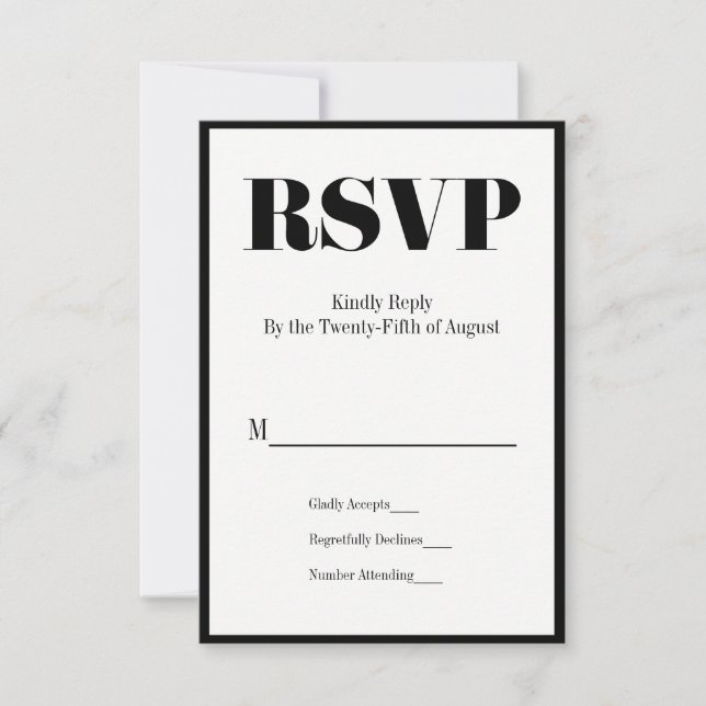 Herr und Frau Modern Bold Wedding RSVP Card Karte (Vorderseite)