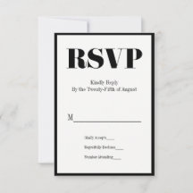 Herr und Frau Modern Bold Wedding RSVP Card