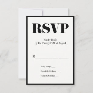 Herr und Frau Modern Bold Wedding RSVP Card Karte