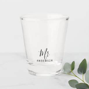 Herr und Frau Modernes Drehbuch Personalisiert Schnapsglas