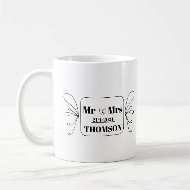Herr und Frau Monogramm Kaffeetasse (Links)