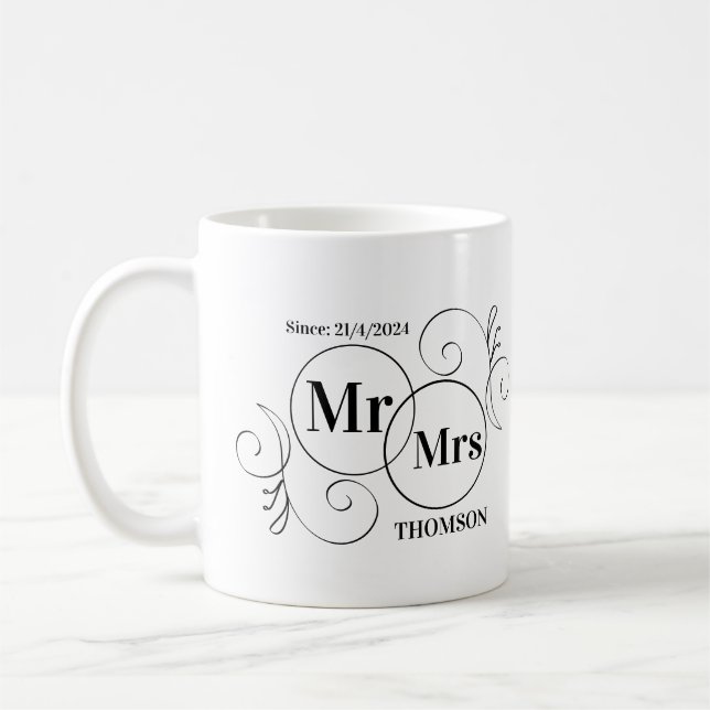 Herr und Frau Monogramm Kaffeetasse (Links)
