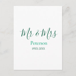 Herr und Frau Nachname Hochzeitsjahr Hochzeit Verl Postkarte