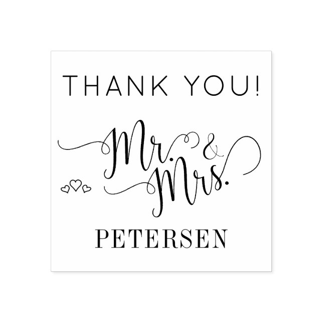 Herr und Frau Name Wedding danken Ihnen Gummistempel (Prägung)