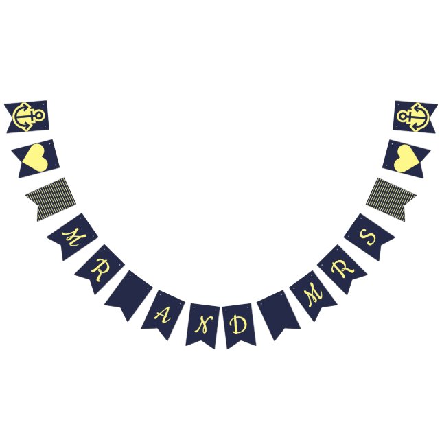 Herr und Frau Nautical Bunting Wimpelkette (Alle)
