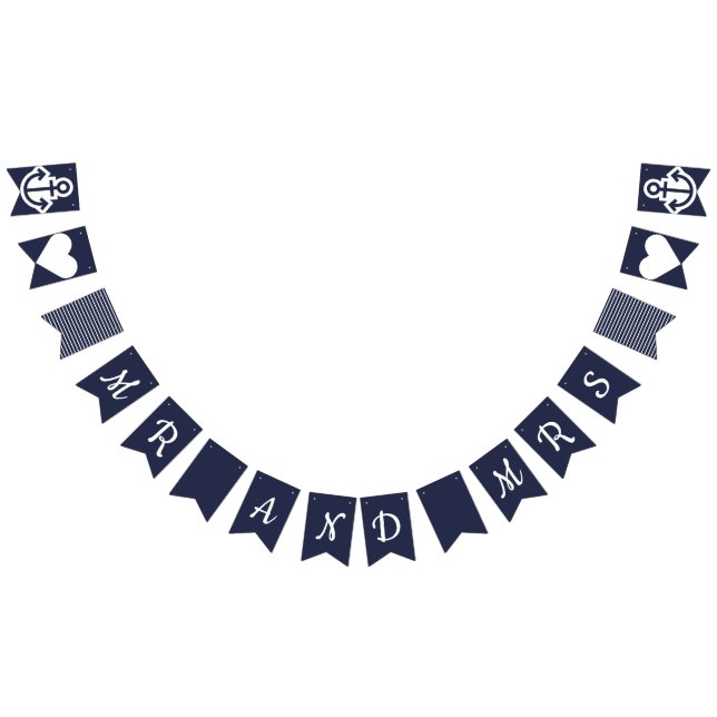 Herr und Frau Nautical Bunting Wimpelkette (Alle)