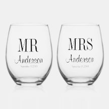 Herr und Frau Neuvermählte Typografie Hochzeit Ste