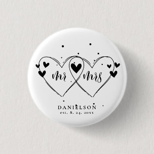 Herr und Frau Newly Weds Wedding Button