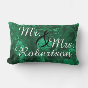 Herr und Frau Newlywed Bright Green Gemstone Lendenkissen