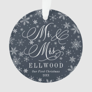 Herr-und Frau-Newlywed First Christmas Foto Ornament