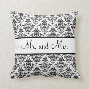 Herr und Frau Newlywed Pillow - Schwarzweiss Kissen