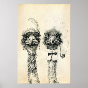 Herr und Frau Ostrich Poster