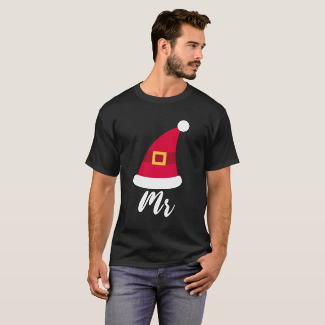 Herr und Frau Paare Weihnachten T-Shirt (Vorne ganz)