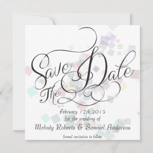 Herr und Frau   Pastel Colors Confetti Save The Date