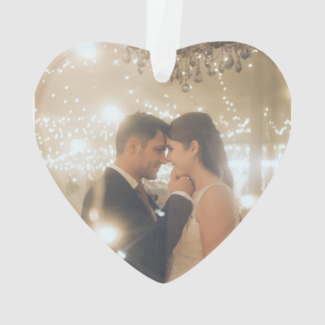 Herr und Frau personalisiert Foto Ornament (Rückseite)