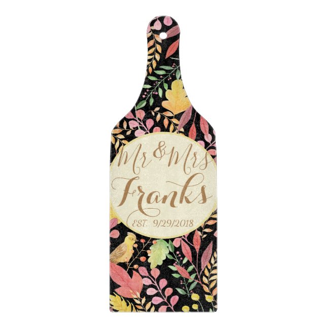 Herr und Frau Personalisierter Herbstschneidaussch Schneidebrett (Vorderseite)