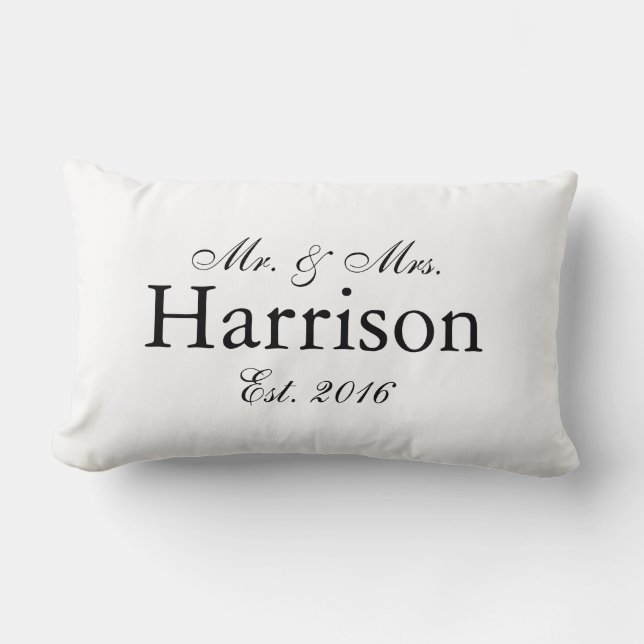 Herr und Frau Personalized Wedding Pillow2 Lendenkissen (Vorderseite)