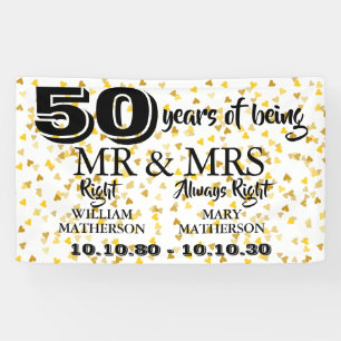 Herr und Frau Recht Lustiges Goldenes 50. Jubiläum Banner