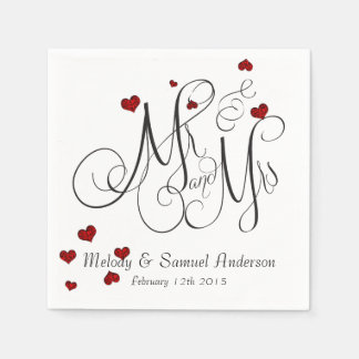 Herr und Frau | Ruby Heart Confetti Napkins Serviette