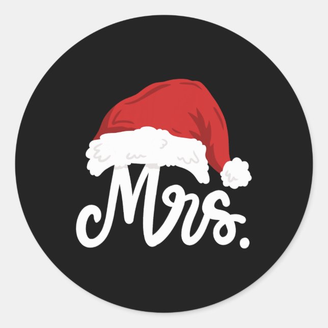 Herr und Frau Santa Claus Paare treffen Weihnachte Runder Aufkleber (Vorderseite)