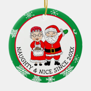 Herr und Frau Santa Claus Personalisierte Weihnach Keramik Ornament