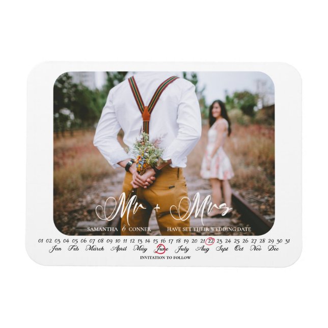 Herr und Frau Save the Date Infinity Calendar Magnet (Horizontal)