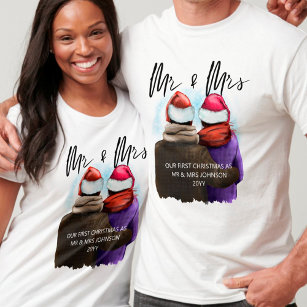 Herr und Frau Script Couples Weihnachten T-Shirt
