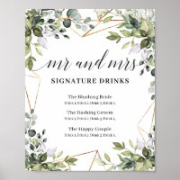 Herr und Frau Signature Drinks boho grün Unterschr