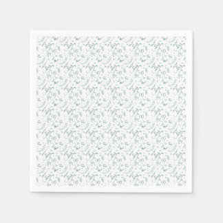 Herr und Frau süße Doodles in Salbeigrün Serviette
